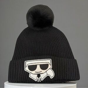 NWT Karl Lagerfeld Paris PomPom Hat Beanie